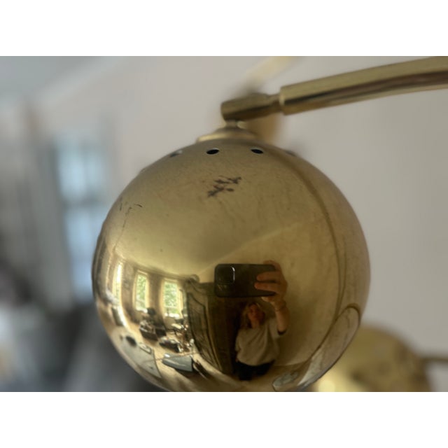 Vintage Three-Arm Arc Floor Lamp in Brass with Marble Base, 1970s For Sale - Image 10 of 18