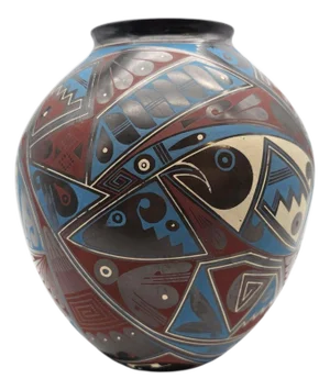 Signed Rodrigo Perez Mata Ortiz Polychrome Ceramic Vessel Casas Grandes 9"