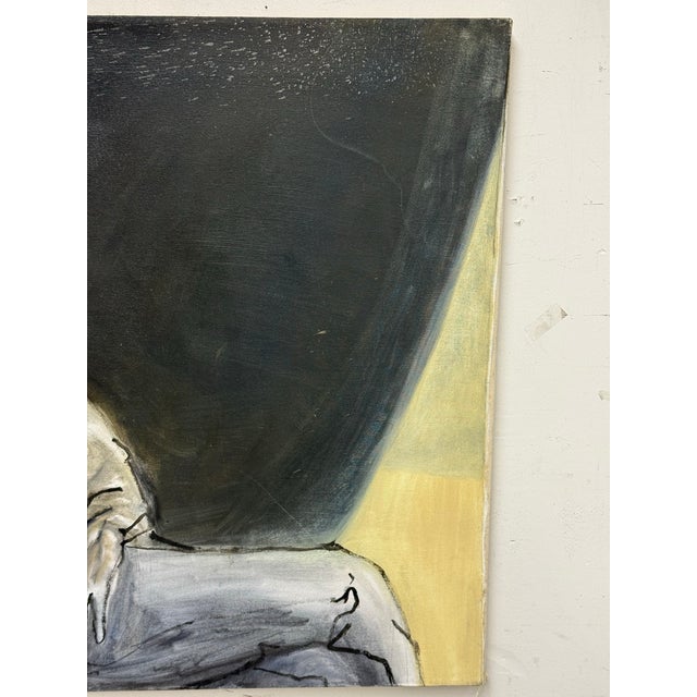 Black Figurative Portrait of a Man Reclining For Sale - Image 8 of 12