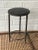 Vintage Parisian Brass Stool With Velvet Seat For Sale - Image 4 of 6