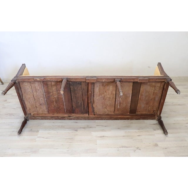 18th Century Walnut Sofa with Velvet Upholstery For Sale - Image 4 of 10