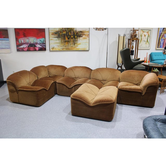 1970's Modular Sectional by Guido Faleschini for i4 Mariani: (2) Corners (3) Middle (1) Ottoman Made in Italy Original...