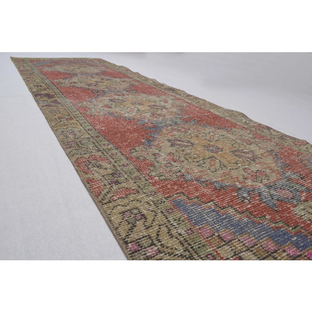 1970's Warm Vintage Turkish Hand-Knotted Hallway Runner Rug 2'9" X 9'2" For Sale - Image 11 of 13