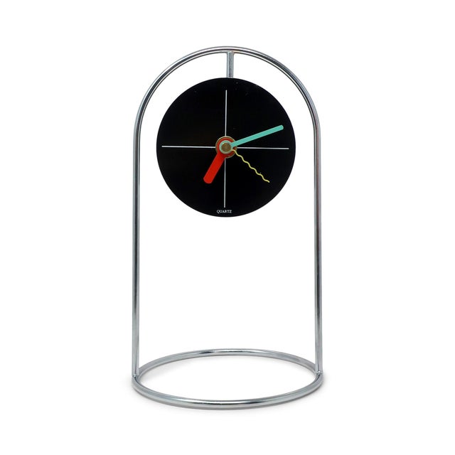 Mid-Century Modern 1980s Postmodern Table Clock Attr. To Shohei Mihara for Wakita For Sale - Image 3 of 7