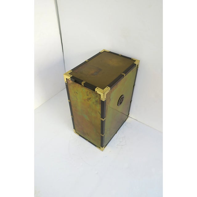 Brass Pedestal Side Drinks Table Attrib. Mastercraft For Sale - Image 9 of 12