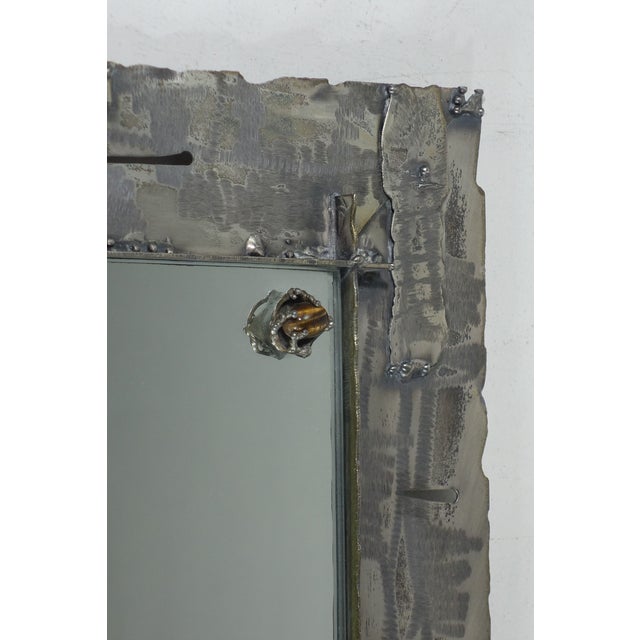 Italian Art Metal Wall Mirror from Ely, 1970s For Sale - Image 3 of 9