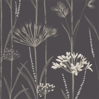 Harlequin Gardinum Wallpaper in Charcoal/Flint/Gilver For Sale