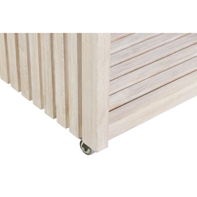 Modern Imperial Grove Outdoor Solid Teak Wood, Natural Look Kitchen Island For Sale - Image 3 of 13