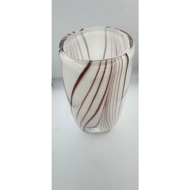 Mid 20th Century Mid-Century Murano-Style Handblown Art Glass Ribbon Vase For Sale - Image 5 of 8