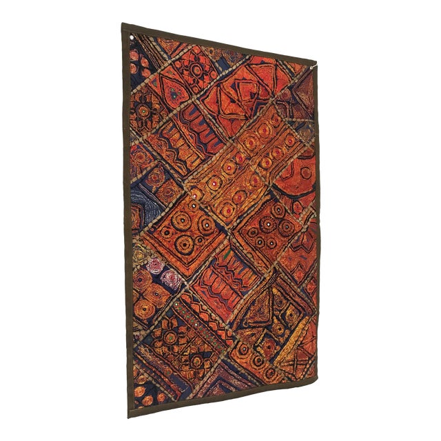 Vintage Pakistani Sindhi Embroidered Wall Hanging Chairish