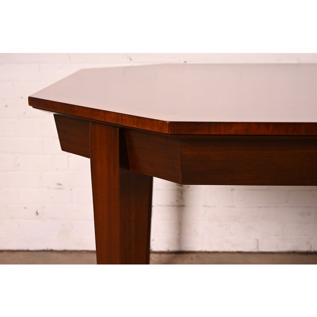 Henredon French Regency Louis XVI Banded Walnut Extension Dining Table | Newly Refinished For Sale - Image 14 of 18