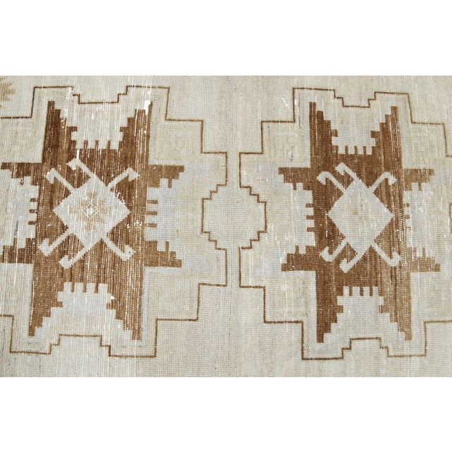 1970s Vintage Handmade Wool Cotton Beige Runner Rug For Sale In San Francisco - Image 6 of 11