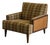 Vintage Plaid & Cane Lounge Chair For Sale