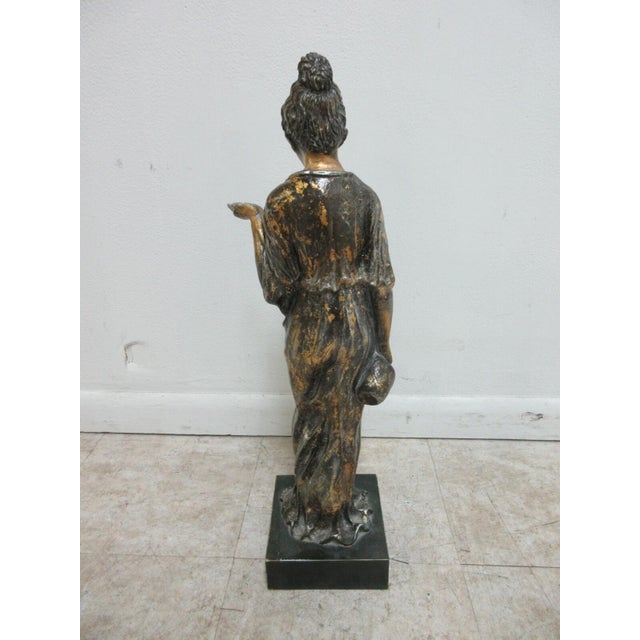1980s Asian Inspired Pedestal Figural Woman sculpture For Sale In Philadelphia - Image 6 of 9