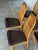 Solid Oak High-Back Dining Chairs Set of 5 With Brown Upholstery Vintage 1980s For Sale In Los Angeles - Image 6 of 11