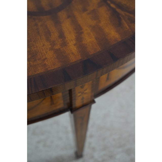 Inlaid Mixed Wood Demilune Adams Style Table For Sale In Philadelphia - Image 6 of 12