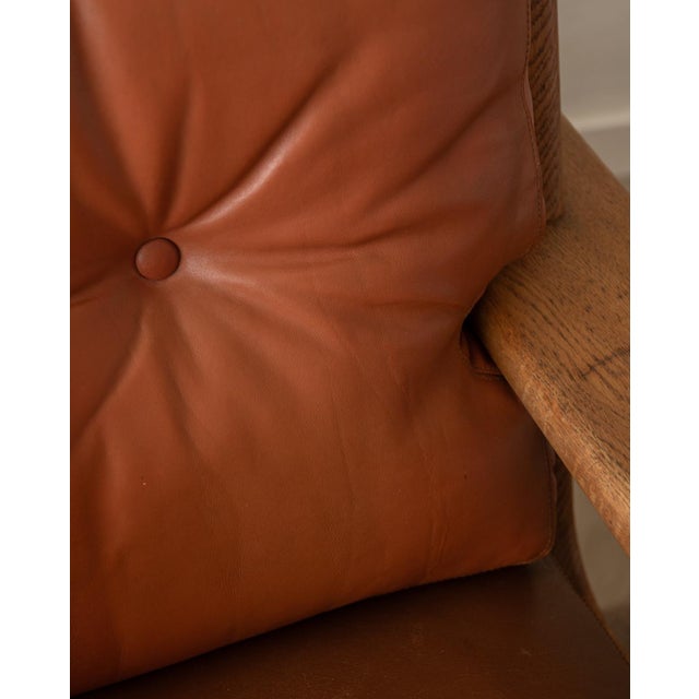 Vintage Bonanza Lounge Chair in Finnish Oak & Cognac Leather by Esko Pajamies for Asko, 1960s For Sale - Image 18 of 18