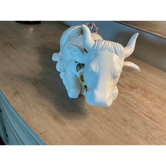 Doesn’t this little guy just make you smile? This is a large scale hand painted Hollywood Regency ceramic pig soup tureen...