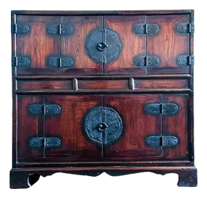 Rare Antique Korean Scholar Two-Level Book Chest Joseon Dynasty