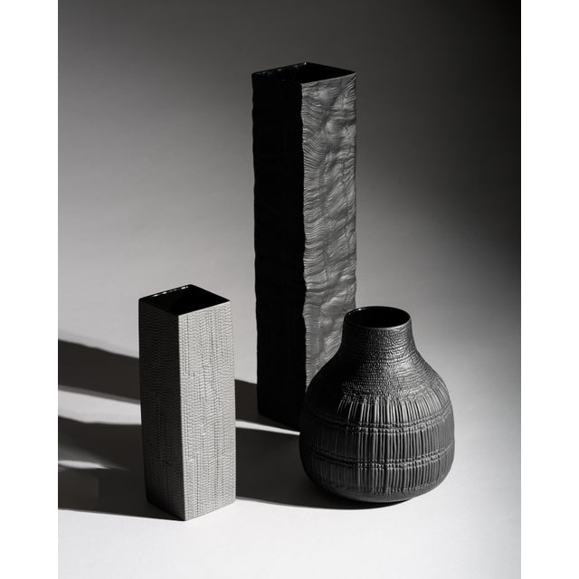 Ceramic Black Porcelain Vase Trio by Martin Freyer and Elsa Fischer-Treyden for Rosenthal, 1960s, Set of 3 For Sale - Image 7 of 18