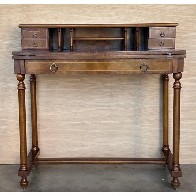 Early 20th Century French Walnut Venner Desk, 1940s For Sale - Image 18 of 18
