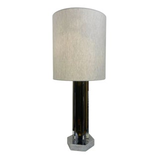 Silver and Gold Metal Lamp, Italy, 1970s For Sale