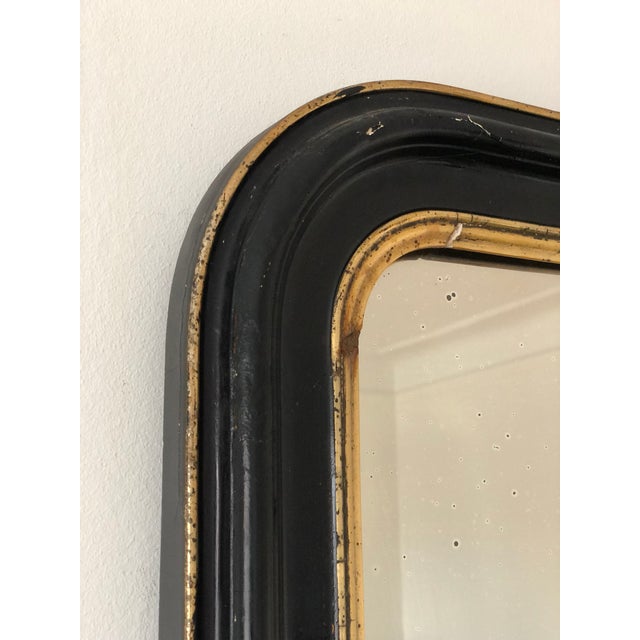 Black Large Antique French Louis Philippe Full Length Mirror – Black and Gold, Late 19th Century For Sale - Image 8 of 11