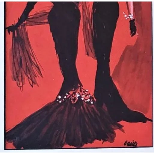 1948 French Fashion Prints-Benito,set of 2, Matted For Sale - Image 4 of 8