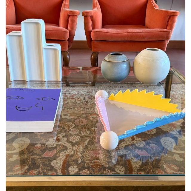 Postmodern Ceramic Centerpiece / Vide Poche Mod. "Parana" 1st Edition, Masanori Umeda, Memphis Milan Italy 1983 For Sale - Image 13 of 16