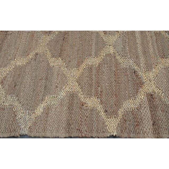Hand Knotted Jute and Gold Foiled Papercord Rug, 1980s For Sale - Image 12 of 15