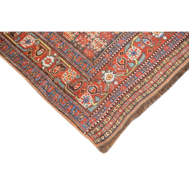 Red Late 18th Century Antique Persian Khamseh Rug 4'3'' x 6'4'' For Sale - Image 8 of 12