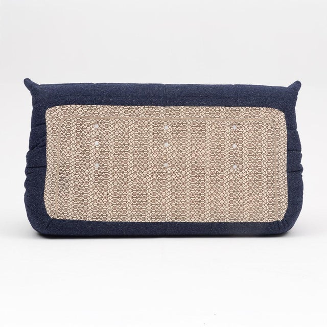 Togo Three-Seater Sofa in Dark Blue Boucle by Michel Ducaroy for Ligne Roset For Sale - Image 10 of 17