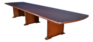 Large Mahogany Rectangular Triple Pedestal Conference Table by Leighton Hall - Made-to-Order