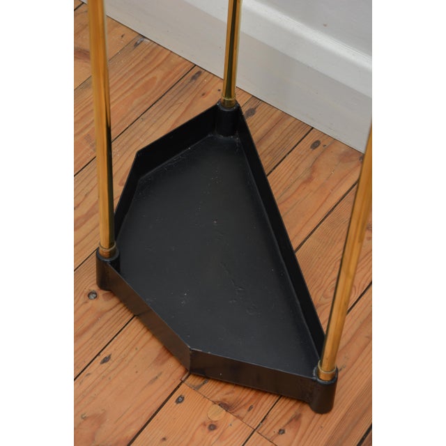 Vintage Demi Lune Umbrella Stand in Brass, 1940 For Sale - Image 9 of 11