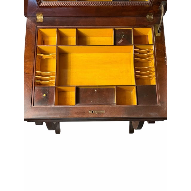 Brown Antique Flaming Mahogany Sewing Stand For Sale - Image 8 of 12