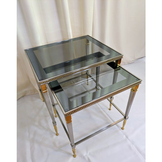 1970s 1970s Maison Baguès Nesting Tables, Set of Two For Sale - Image 5 of 10