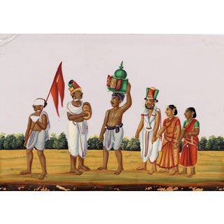 Indian Company School, a Vaishnava Procession, 1800s, Gouache on Paper For Sale