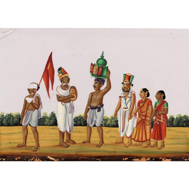 Indian Company School, a Vaishnava Procession, 1800s, Gouache on Paper For Sale