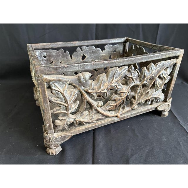 Cast Iron Rectangular Planter on Feet For Sale - Image 6 of 9