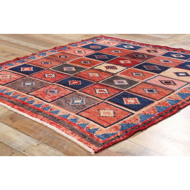 Textile Vintage Persian Lori Checkerboard Rug - 05'05 X 06'02 For Sale - Image 7 of 9