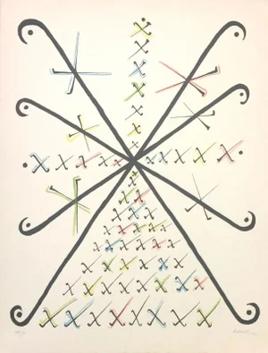 Letter X - Original Lithograph by Raphael Alberti - 1972 1972