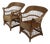 20th Century Wicker Armchairs with Rolled Arms, 1920, Set of 2 For Sale