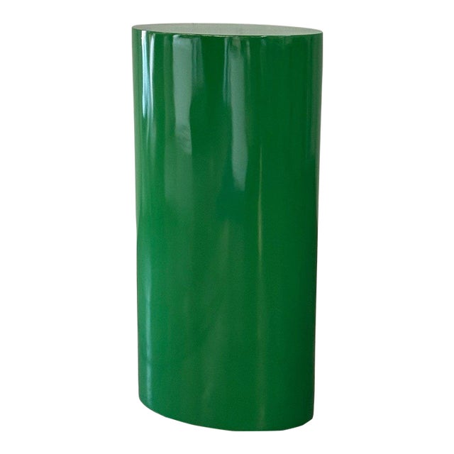 Vintage Oval Pedestal Lacquered in Bottega Green For Sale