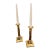 Pair of Vintage Polished Brass Neoclassical Column Candlesticks- Heavy For Sale