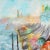 'The Lagoon and Santa Maria Della Salute, Venice', Large Futurist Oil, 1985 For Sale In Monterey, CA - Image 6 of 9