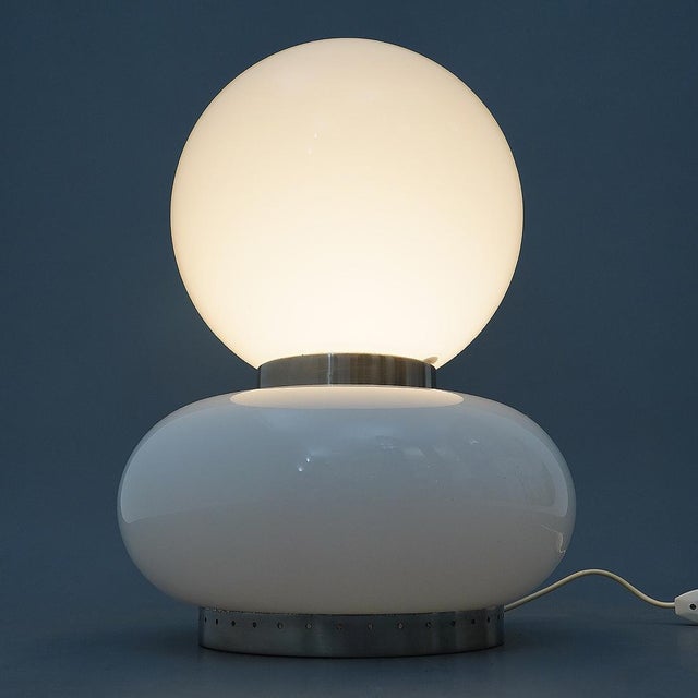 Table Lamp with Double White Glass Diffuser, 1970s For Sale - Image 11 of 13