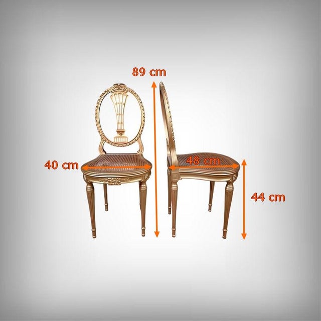 Early 20th Century Louis XVI Style Gilded Wood Chairs, Set of 2 For Sale - Image 18 of 18