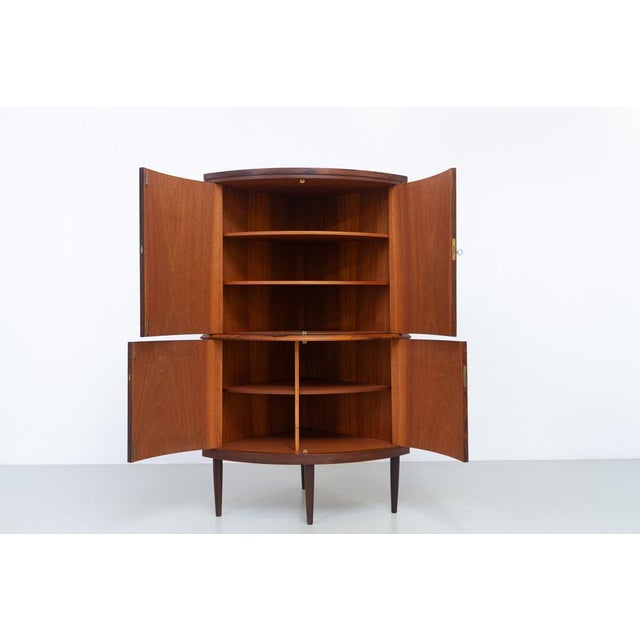 1960s Mid-Century Danish Rosewood Corner Cabinet with Curved Front, 1960s For Sale - Image 5 of 18