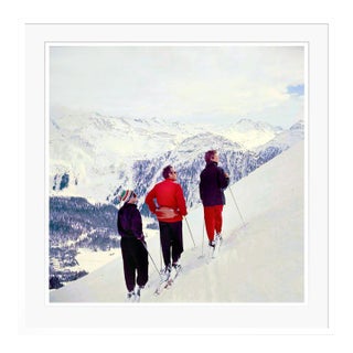 Toni Frissell 'Skiers on the Piste' Archival Pigment Print Framed in White For Sale