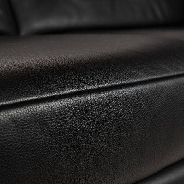 Leather Two-Seater Sofa Black from Wk Wohnen For Sale - Image 4 of 11